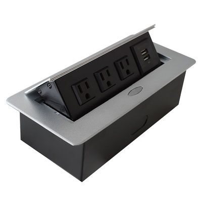 Aluminum Alloy 250V Table Pop Up Power Box For Desktop